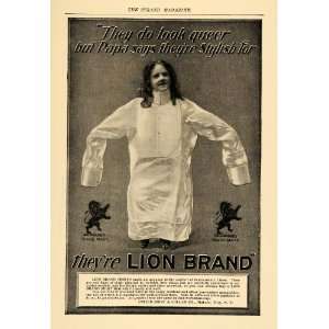  1900 Ad United Shirt Collar Lion Brand Shirts Gentlemen 