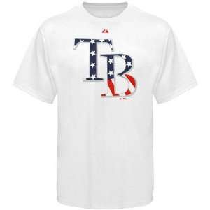   Tampa Bay Rays White Stars & Stripes Logo T shirt