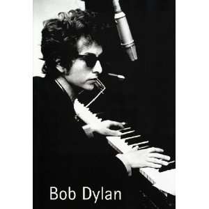 Bob Dylan Poster, Playing Piano, Iconic Folk Musician, Rock Legend