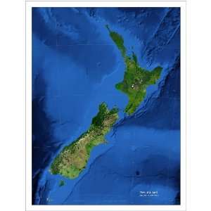  Satellite Map of New Zealand   Topography & Bathymetry 