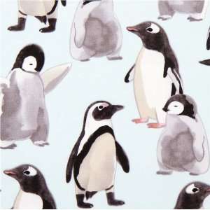  light blue Michael Miller fabric with penguins Arts 