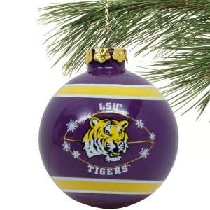  LSU Tigers 2011 Snowflake Glass Ball Ornament Sports 