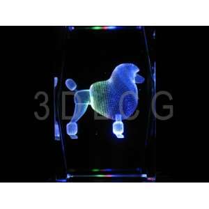 Poodle Dog 3D Laser Etched Crystal