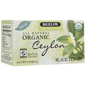 Bigelow Organic Ceylon Fair Trade Certified Tea Bags, 20 ct, 3 pk 
