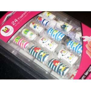  Angry Birds 24 x Airbrush Full Cover False Nail Tips With 