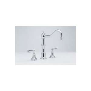  Rohl Perrin & Rowe 3 Hole Kitchen Faucet, Metal Lever 