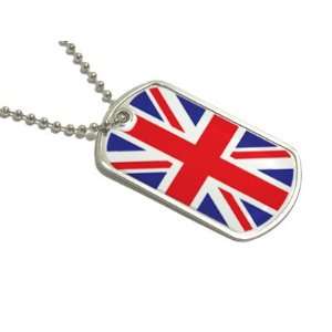  Great Britain Flag   Military Dog Tag Keychain Automotive