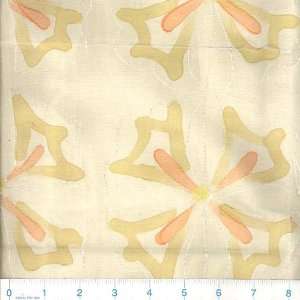   Wide Hand Painted Embroidered Cotton Floral Cream Fabric By The Yard