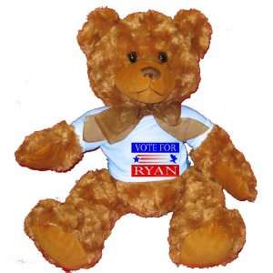    VOTE FOR RYAN Plush Teddy Bear with BLUE T Shirt Toys & Games