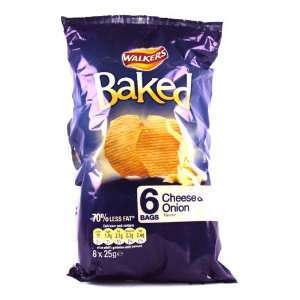 Walkers Baked Cheese and Onion Crisps 6 Pack 150g  Grocery 