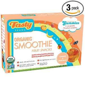 Tasty Brand Organic Fruit Snacks, Smoothie, 4 Ounce Boxes (Pack of 6)