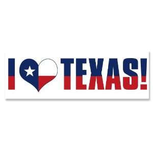  I Love (Flag Heart) Texas Bumper Sticker 