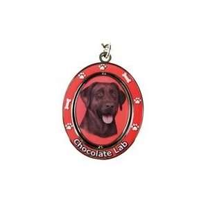 Chocolate Labrador Spinning Keychain