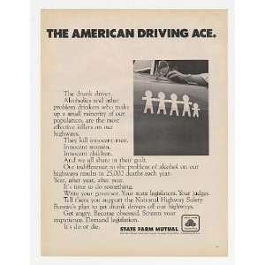  1969 State Farm Insurance Driving Ace Drunk Driver Print 