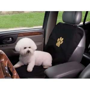   Black & Gold Dog Pawprint Single Car Seat Cover Black/Gold Pet
