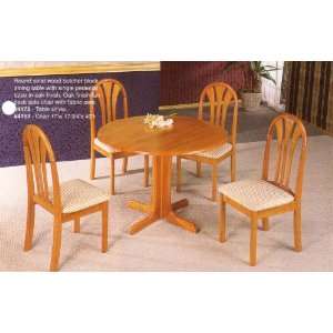   Finish Solid Wood Round Dining Table & Chairs Set Furniture & Decor