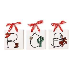  Buckaroo Hand Painted Letter Tiles   2 Styles To Choose 