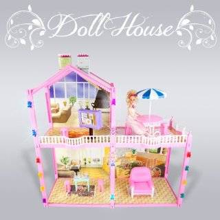   Large Dollhouse House Condo Pretend 2 Story 3 Rooms Patio Fits Barbie