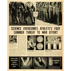   Athlete Foot WW2 Soldiers Nurses   Original Print Ad
