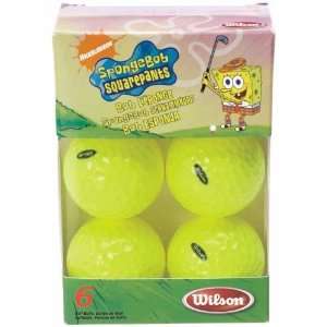   Sports Wilson SpongeBob Yellow Golf Balls 6 Pack