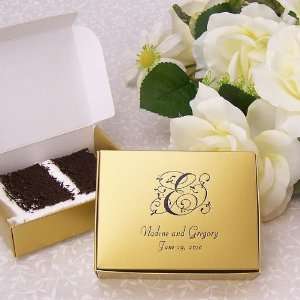  4 1/2 x 3 1/2 Personalized Wedding Cake Slice Favor Boxes 
