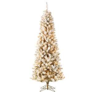   Tree x799 w/400 Clear Lights on Metal Stand Gold Snow