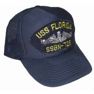  Navy Ships Trucker Hat   USS Florida SSBN 728 Blue With 