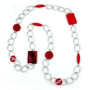  NECKLACE, CURB CHAIN, BEADS, 98CM, NEW DE NO Jewelry