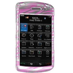   Silver Zebra Snap on Cover Skin Case for Verizon Blackberry Storm 9530