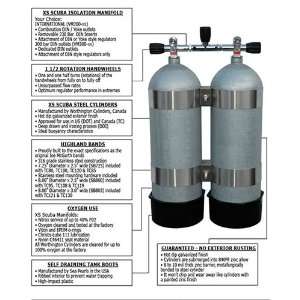 XS Scuba X Series Twin 130 Steel Cylinder Packages  Sports 
