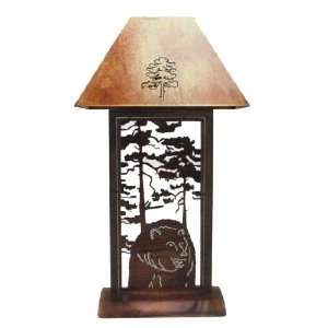  Rustic Bear Table Lamp   Metal Art