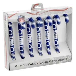  Indianapolis Colts Candy Cane Ornaments   Set of 6