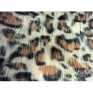  Faux / Fake Fur Leopard SNOW TAN Fabric By the Yard 