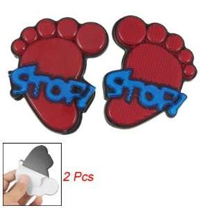  Amico Car Blue Stop Letters Foot Shape Reflective Sticker 
