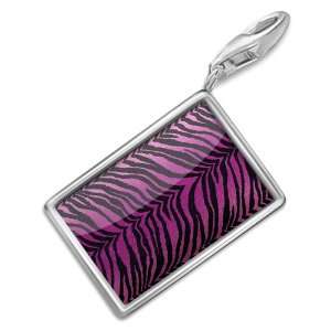  FotoCharms Tiger cat fur pink   Charm with Lobster Clasp 
