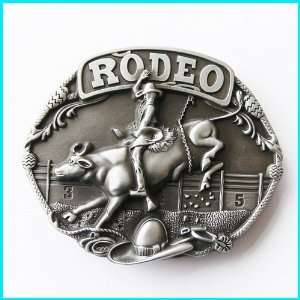   Color Enamel Bull Rider Rodeo Belt Buckle WT 085AS 