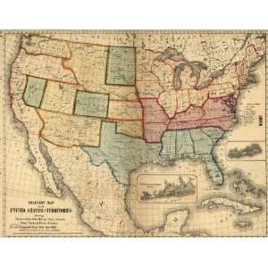  1861 Civil War map of United States