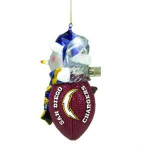  SAN DIEGO CHARGERS LIGHT UP ACRYLIC STRIPED SNOWMAN (2 
