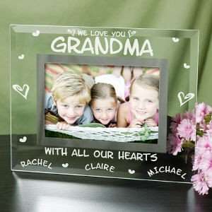  Engraved All Our Hearts Glass Picture Frame