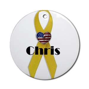  Military Backer Chris (Yellow Ribbon) Ornament (Round 