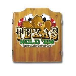 Texas Holdem Poker Dart Cabinet Includes Darts and Board for Your Bar 