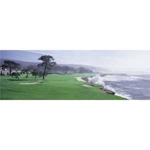  Pebble Beach Hole No. 18 Panorama Golf Picture Framed 