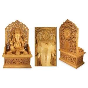  Wood statuette, Kindly Lord Ganesha