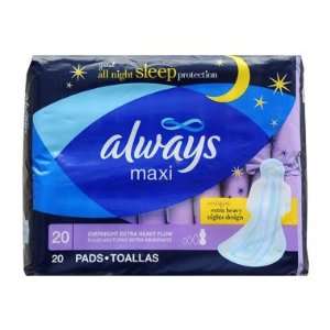  Always Maxi with Wings Overnight   Extra Heavy, 20 ct 