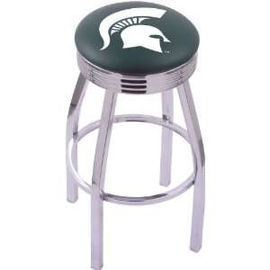  Michigan State University Steel Stool with 2.5 Ribbed 