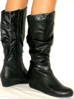   Sexy Slouchy Flat Boots *Low Wedge Heel Provides Great Support*  