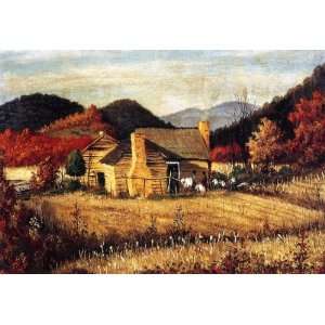  North Carolina Homestead with Mountains and Field