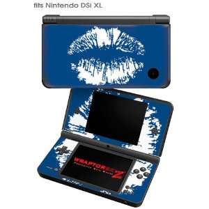  Nintendo DSi XL Skin   Big Kiss White on Midnight Blue by 