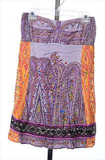 FREE PEOPLE LOVESPELL M 8 10 purple mini dress strapless embellished 