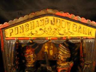 ANTIQUE ca 1884 Punch And Judy Mechanical Bank   Large Letters  